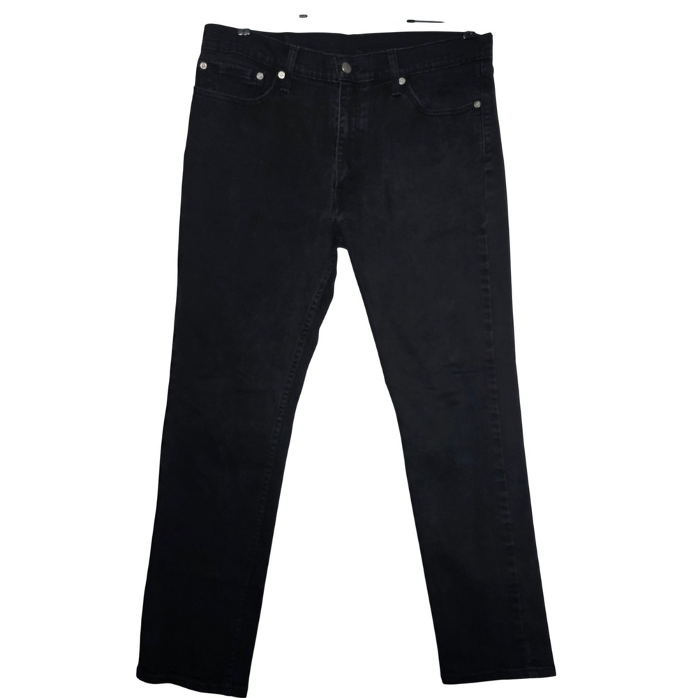 Levis 511 Slim Fit Jeans Mens 36x32 Black Faded Denim WaterLess 04511-1907